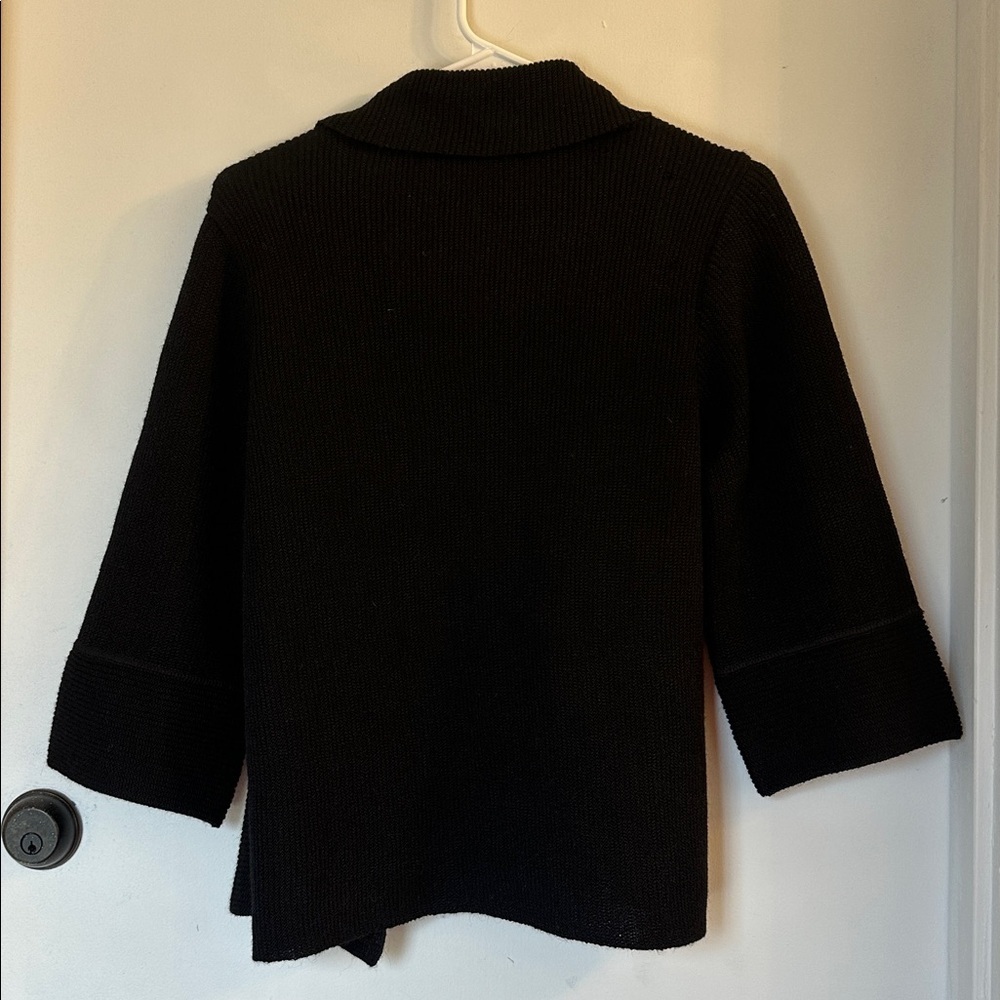 Beyond Threads Black Alpaca Wool Open Cardigan 3/4 sleeves Medium - Picture 5 of 6
